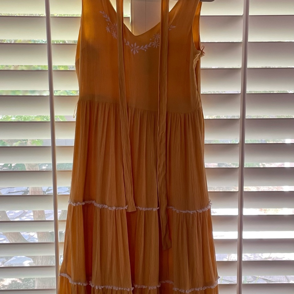 Joie Embroidered Yellow Sleeveless Midi-dress - Excellent Condition 🌷 - Picture 8 of 14